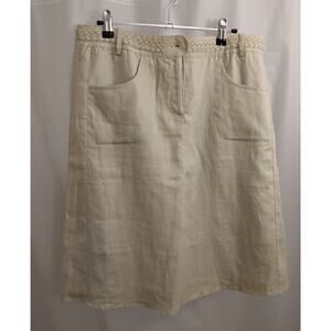 A- Line Linen Midi Skirt, by Willi Smith, size 8